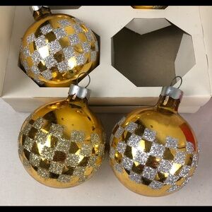 🎄Vintage Double Glo Noma gold  and silver Christmas decoration 6 ornaments